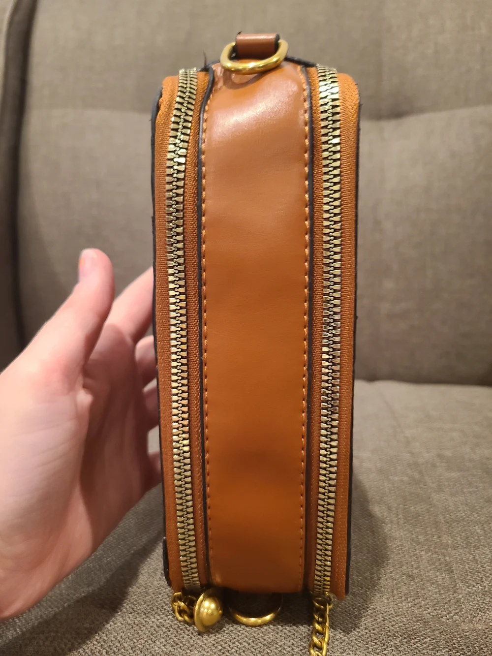 Western Brown floral embossed camera-style crossbody bag-please read description